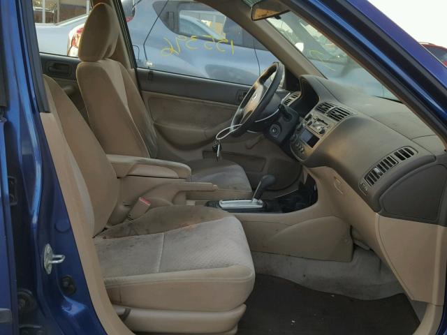 2HGES16354H643096 - 2004 HONDA CIVIC DX V BLUE photo 5