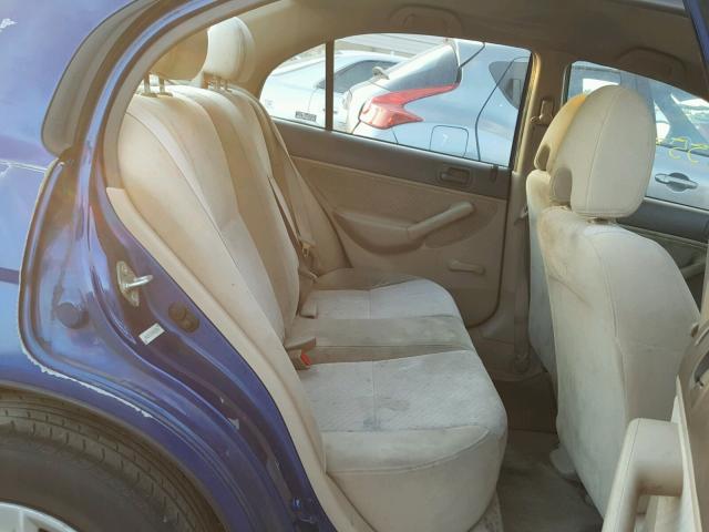 2HGES16354H643096 - 2004 HONDA CIVIC DX V BLUE photo 6