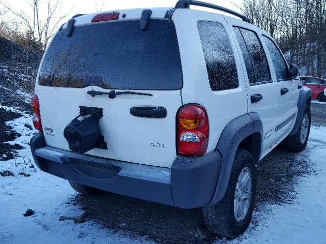 1J4GL48K04W294550 - 2004 JEEP LIBERTY SP WHITE photo 4