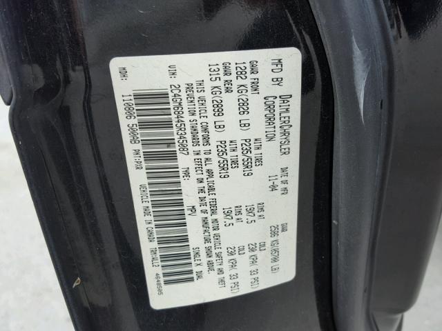 2C4GM68445R345087 - 2005 CHRYSLER PACIFICA T BLACK photo 10