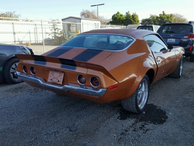 1Q87L2N144200 - 1972 CHEVROLET CAMARO ORANGE photo 4