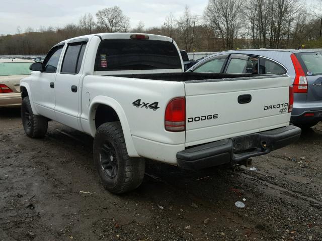 1D7HG38K74S758083 - 2004 DODGE DAKOTA QUA WHITE photo 3