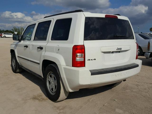 1J8FF28W77D345065 - 2007 JEEP PATRIOT SP WHITE photo 3