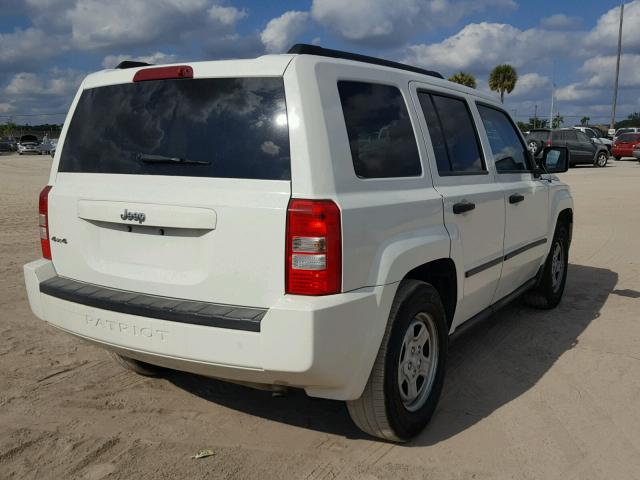 1J8FF28W77D345065 - 2007 JEEP PATRIOT SP WHITE photo 4