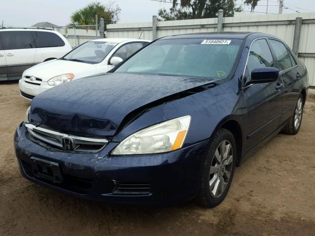 1HGCM66507A035120 - 2007 HONDA ACCORD EX BLUE photo 2