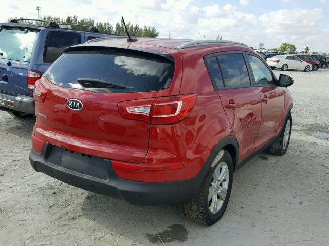 KNDPB3A29C7297808 - 2012 KIA SPORTAGE B RED photo 4