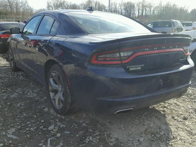 2C3CDXHG7FH858229 - 2015 DODGE CHARGER SX BLUE photo 3