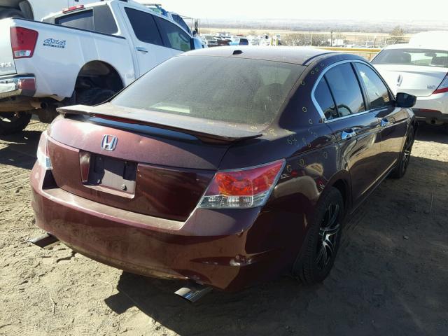 1HGCP36858A069703 - 2008 HONDA ACCORD EXL MAROON photo 4