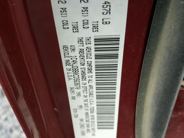 1C4NJDBB0CD563670 - 2012 JEEP COMPASS SP RED photo 10