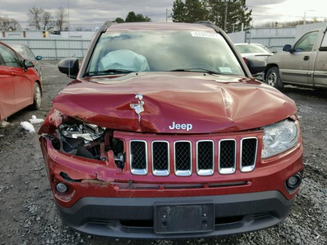 1C4NJDBB0CD563670 - 2012 JEEP COMPASS SP RED photo 9