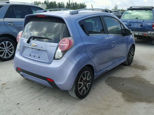 KL8CF6S98EC496870 - 2014 CHEVROLET SPARK 2LT BLUE photo 4