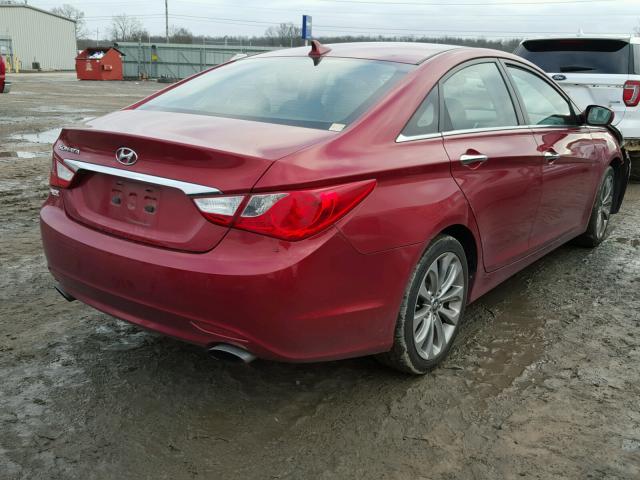 5NPEC4AC2BH183078 - 2011 HYUNDAI SONATA SE MAROON photo 4