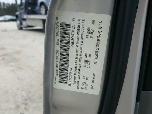 2C3JA53G85H673892 - 2005 CHRYSLER 300 TOURIN SILVER photo 10