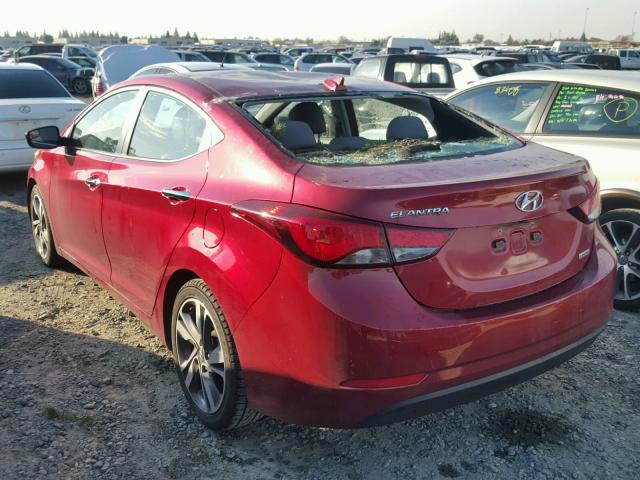 5NPDH4AE4FH551555 - 2015 HYUNDAI ELANTRA SE RED photo 3