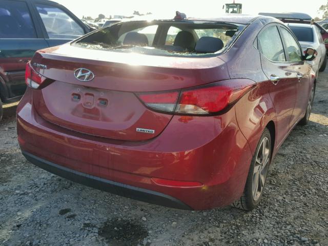 5NPDH4AE4FH551555 - 2015 HYUNDAI ELANTRA SE RED photo 4