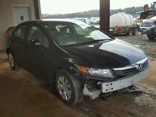 2HGFB2F58CH329386 - 2012 HONDA CIVIC LX BLACK photo 1