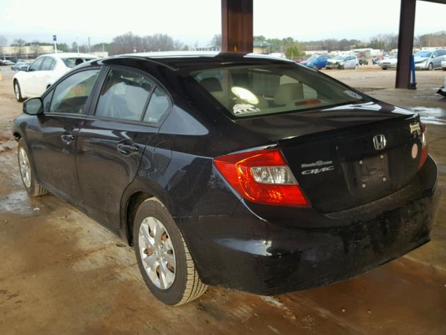 2HGFB2F58CH329386 - 2012 HONDA CIVIC LX BLACK photo 3