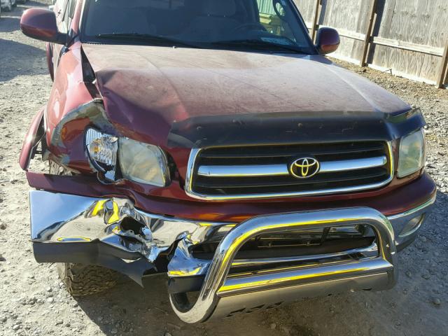 5TBRT381XYS045669 - 2000 TOYOTA TUNDRA ACC BURGUNDY photo 7