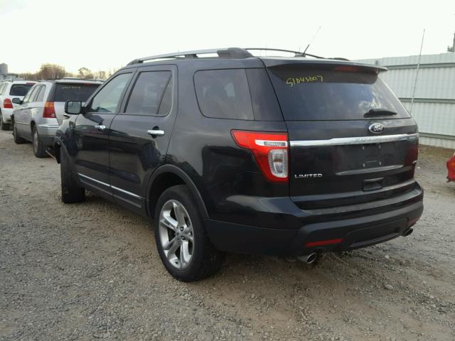 1FM5K8F88EGC39737 - 2014 FORD EXPLORER L BLACK photo 3