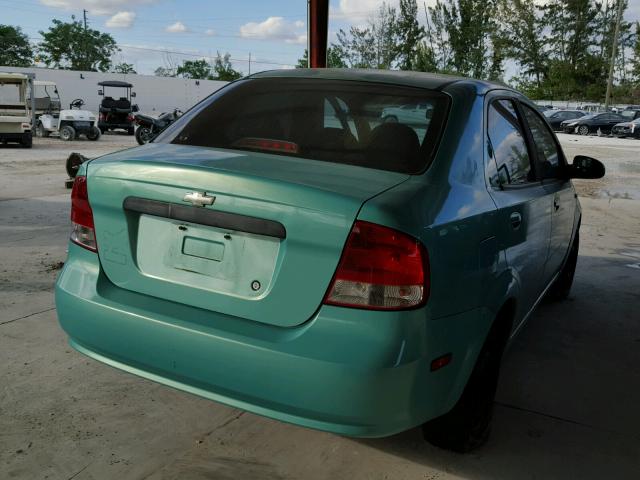 KL1TD52615B368299 - 2005 CHEVROLET AVEO BASE GREEN photo 4