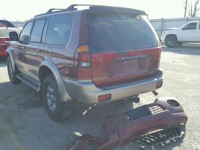 JA4MT41R3XP025984 - 1999 MITSUBISHI MONTERO SP MAROON photo 3