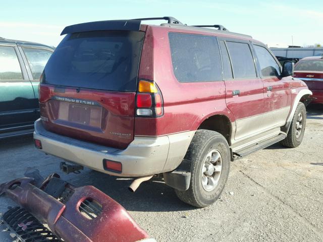 JA4MT41R3XP025984 - 1999 MITSUBISHI MONTERO SP MAROON photo 4