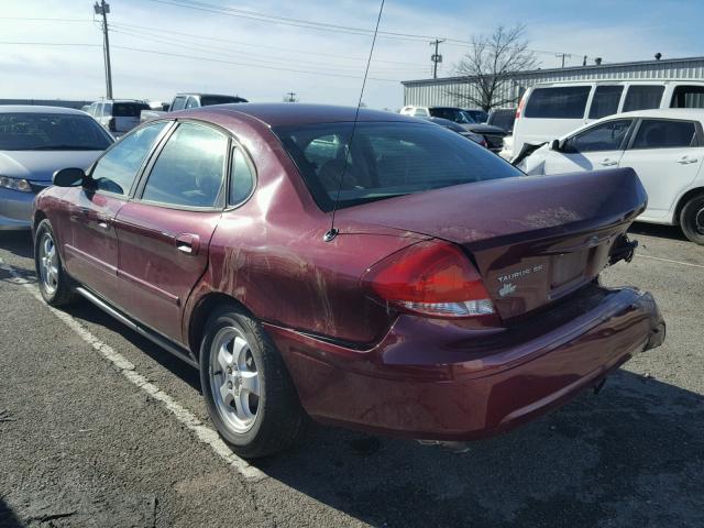 1FAFP53UX7A172144 - 2007 FORD TAURUS SE MAROON photo 3