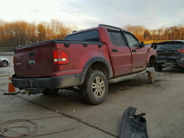 1FMEU51K87UA38355 - 2007 FORD EXPLORER S MAROON photo 4