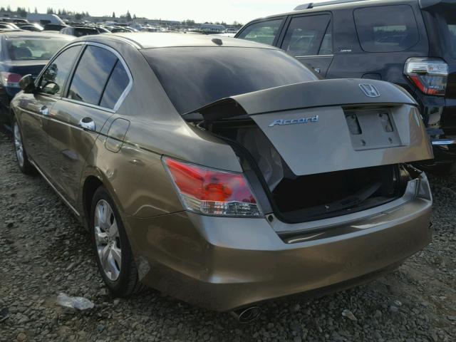 1HGCP36869A048893 - 2009 HONDA ACCORD EXL GOLD photo 3