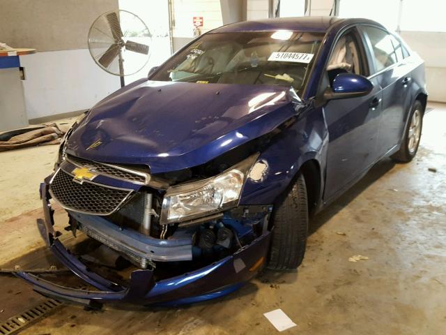 1G1PF5SC0C7158375 - 2012 CHEVROLET CRUZE LT BLUE photo 2