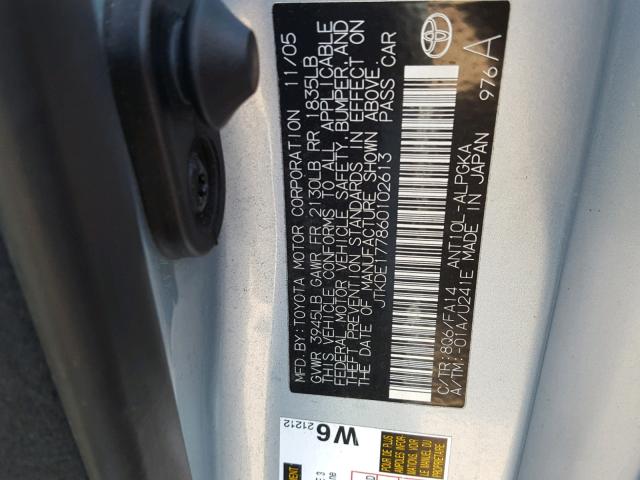 JTKDE177860102613 - 2006 TOYOTA SCION TC Mavi foto 10