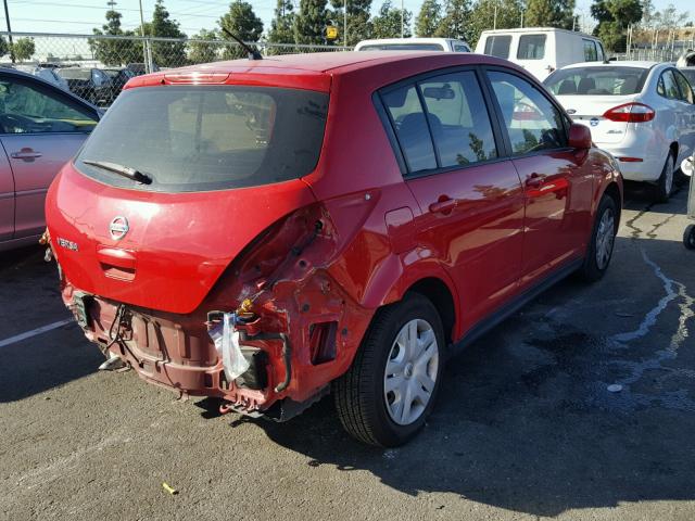 3N1BC1CP3CK221204 - 2012 NISSAN VERSA S RED photo 4