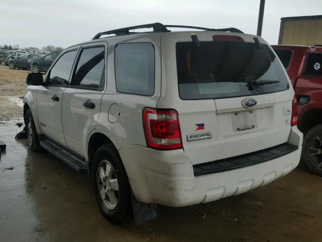 1FMCU02Z18KD23112 - 2008 FORD ESCAPE XLS WHITE photo 3