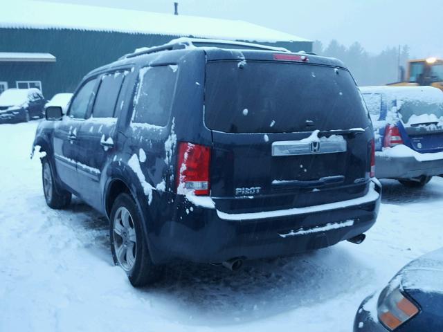 5FNYF4H79CB079507 - 2012 HONDA PILOT EXLN BLUE photo 3