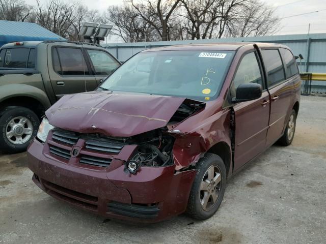 2D8HN44E39R576686 - 2009 DODGE GRAND CARA MAROON photo 2