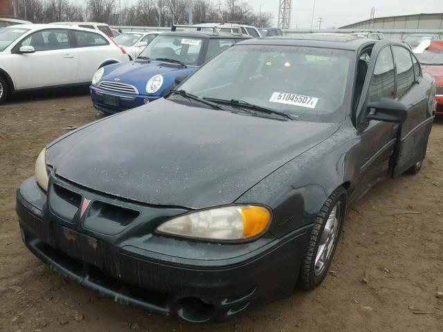 1G2NV52E81C276377 - 2001 PONTIAC GRAND AM G GREEN photo 2