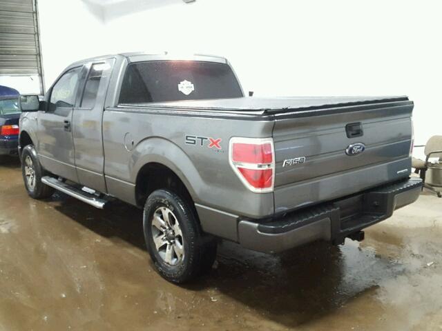 1FTFX1EF1DFD02568 - 2013 FORD F150 SUPER GRAY photo 3