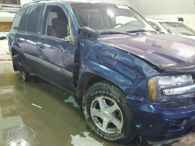 1GNDT13S242379337 - 2004 CHEVROLET TRAILBLAZE BLUE photo 9