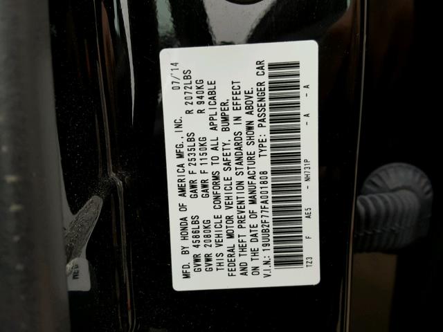 19UUB2F77FA001808 - 2015 ACURA TLX ADVANC BLACK photo 10