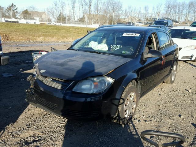 1G1AT58H197112662 - 2009 CHEVROLET COBALT LT BLACK photo 2