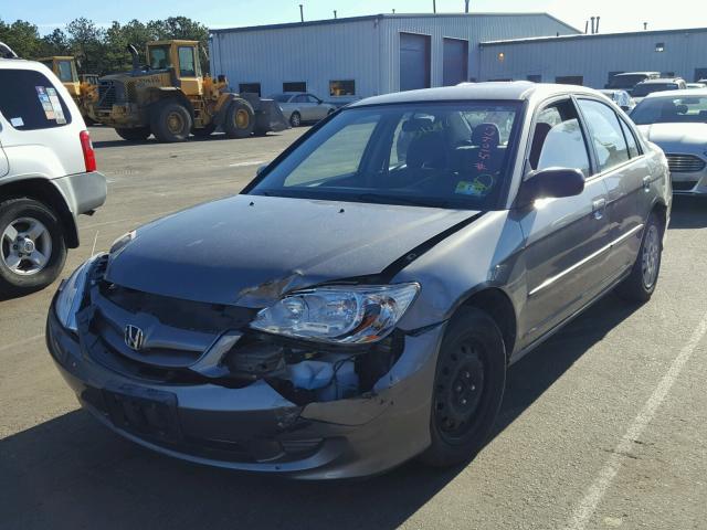 2HGES16545H628530 - 2005 HONDA CIVIC LX GRAY photo 2