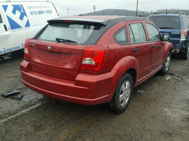 1B3HB28BX7D302611 - 2007 DODGE CALIBER RED photo 4