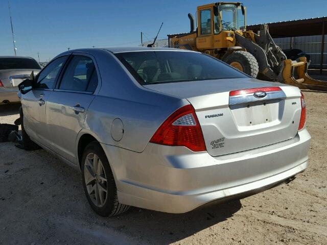 3FAHP0JA9CR341185 - 2012 FORD FUSION SEL SILVER photo 3