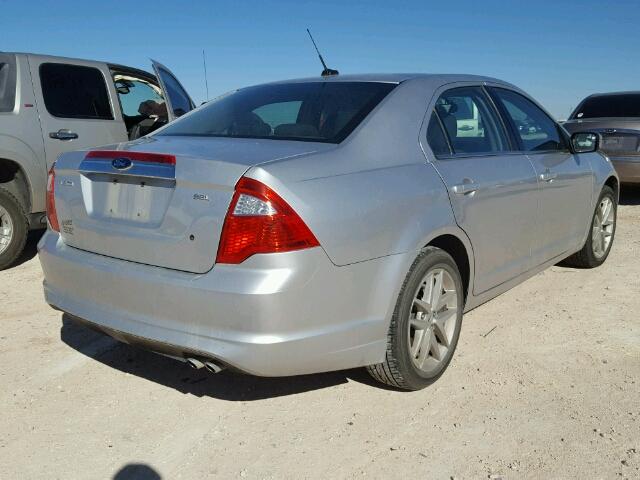 3FAHP0JA9CR341185 - 2012 FORD FUSION SEL SILVER photo 4