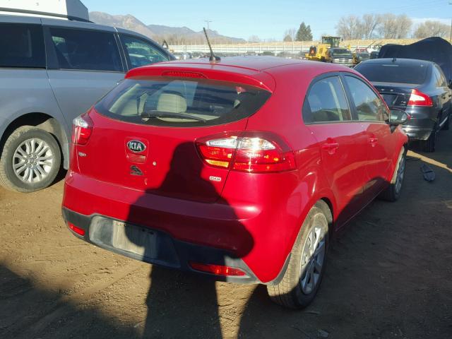 KNADM5A3XF6460216 - 2015 KIA RIO LX Կարմիր լուսանկար 4