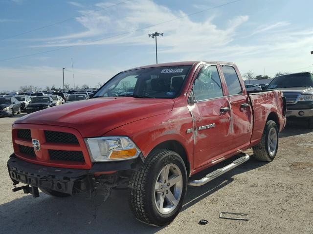 1C6RD6FT7CS138988 - 2012 DODGE RAM 1500 S RED photo 2