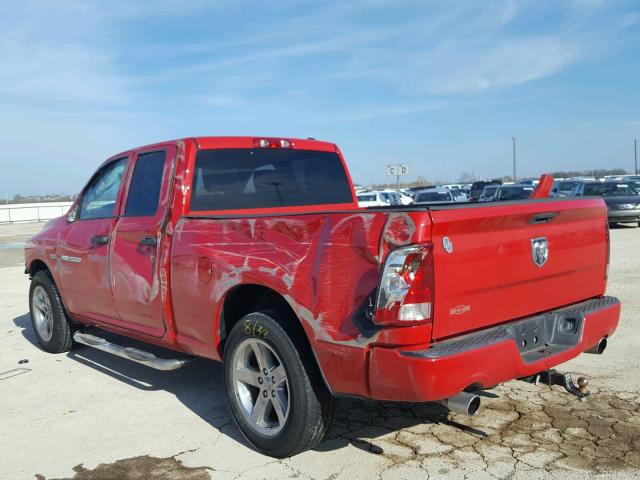 1C6RD6FT7CS138988 - 2012 DODGE RAM 1500 S RED photo 3