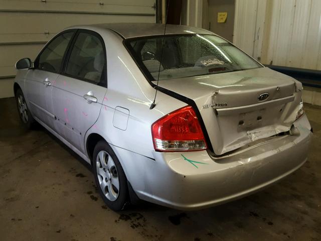 KNAFE221795651670 - 2009 KIA SPECTRA EX SILVER photo 3