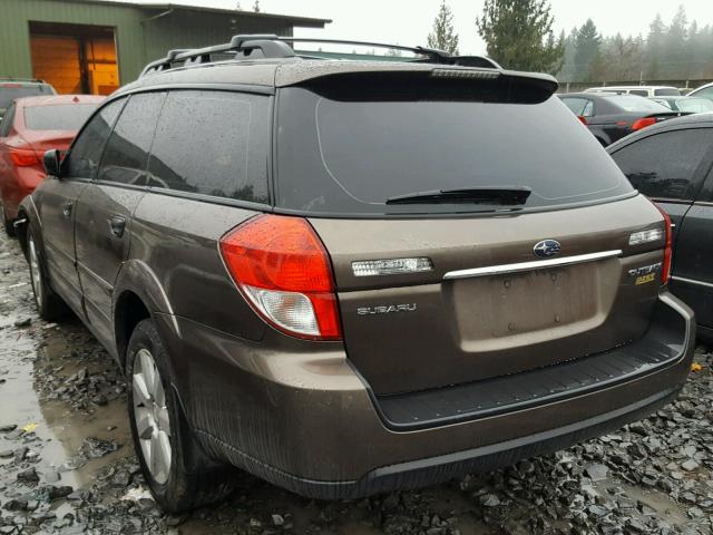 4S4BP61C197318547 - 2009 SUBARU OUTBACK 2. BROWN photo 3