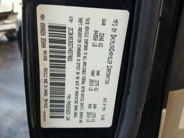 2C3KA53G57H657883 - 2007 CHRYSLER 300 TOURIN BLACK photo 10